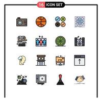 16 iconos creativos signos y símbolos modernos del teclado ebook tick book matrix elementos de diseño de vectores creativos editables