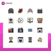 Set of 16 Modern UI Icons Symbols Signs for bbq web ireland travel bag Editable Creative Vector Design Elements
