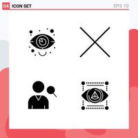 Set of 4 Modern UI Icons Symbols Signs for business user marketing delete gadget Editable Vector Design Elements