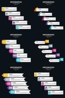 Vector 6 Infographics Pack Presentation slide template 5 Steps cycle diagrams and timelines