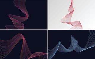 Collection of geometric minimal lines pattern set vector