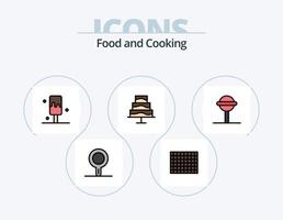 paquete de iconos llenos de línea de alimentos 5 diseño de iconos. . . foto. vajilla. tenedor vector