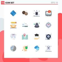 Group of 16 Modern Flat Colors Set for design coding urinal information faq Editable Pack of Creative Vector Design Elements