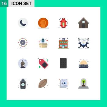 16 User Interface Flat Color Pack of modern Signs and Symbols of wifi home energy convo contact us Editable Pack of Creative Vector Design Elements