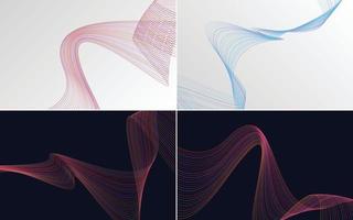 Collection of geometric minimal lines pattern set vector