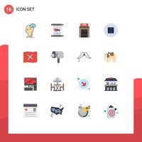 16 Universal Flat Colors Set for Web and Mobile Applications place location day symbols ancient Editable Pack of Creative Vector Design Elements