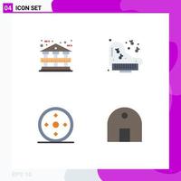 4 Flat Icon concept for Websites Mobile and Apps architecture target grand focus historical building Editable Vector Design Elements