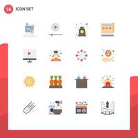 Modern Set of 16 Flat Colors and symbols such as devices website agreement print blueprint Editable Pack of Creative Vector Design Elements