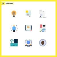 9 User Interface Flat Color Pack of modern Signs and Symbols of compare page text find document Editable Vector Design Elements