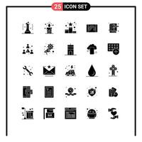 Modern Set of 25 Solid Glyphs and symbols such as interface user love interaction ranking Editable Vector Design Elements