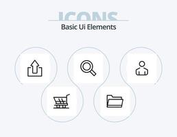 Basic Ui Elements Line Icon Pack 5 Icon Design. text. ticket. magnifier. label. price vector