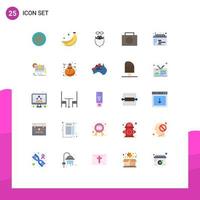 Set of 25 Modern UI Icons Symbols Signs for date appointment moustache suitcase men Editable Vector Design Elements