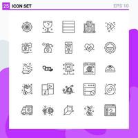 Stock Vector Icon Pack of 25 Line Signs and Symbols for arrow notebook logistic financial banking Editable Vector Design Elements