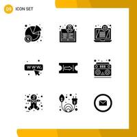 9 Creative Icons Modern Signs and Symbols of journey ticket display webpage seo Editable Vector Design Elements