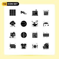 16 Thematic Vector Solid Glyphs and Editable Symbols of match access iteration online search Editable Vector Design Elements