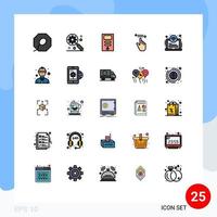 paquete de iconos vectoriales de stock de 25 signos y símbolos de línea para el área estabilizadora del hotel wifi dejó elementos de diseño vectorial editables vector