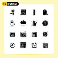 16 Creative Icons Modern Signs and Symbols of opinion head design hardware devices Editable Vector Design Elements