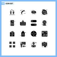 16 Creative Icons Modern Signs and Symbols of sketch board eye view search Editable Vector Design Elements