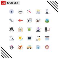 25 Universal Flat Colors Set for Web and Mobile Applications pin energy syringe battery eco Editable Vector Design Elements
