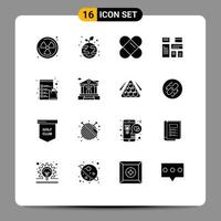 16 Creative Icons Modern Signs and Symbols of bank list plaster clipboard marketing Editable Vector Design Elements