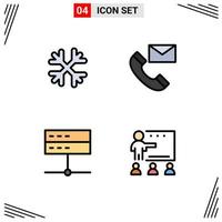 Pictogram Set of 4 Simple Filledline Flat Colors of snow admin canada contact us devices Editable Vector Design Elements