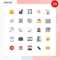 Group of 25 Modern Flat Colors Set for editorial hardware window gadget computers Editable Vector Design Elements