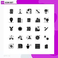 25 Thematic Vector Solid Glyphs and Editable Symbols of receive email bath support customer Editable Vector Design Elements