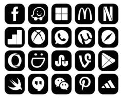 20 Social Media Icon Pack Including swift google play utorrent vine smugmug vector