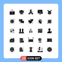 Stock Vector Icon Pack of 25 Line Signs and Symbols for bunny transfer biology networking computing Editable Vector Design Elements