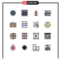 Set of 16 Modern UI Icons Symbols Signs for credit credit chess tactic game Editable Creative Vector Design Elements