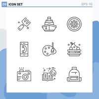 9 Thematic Vector Outlines and Editable Symbols of conversation communication vehicles call lemon Editable Vector Design Elements