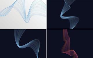 Collection of geometric minimal lines pattern set vector