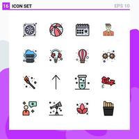 16 Creative Icons Modern Signs and Symbols of hosting student date manager man Editable Creative Vector Design Elements