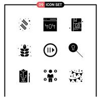 9 Creative Icons Modern Signs and Symbols of step multimedia medical media nature Editable Vector Design Elements