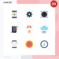 Set of 9 Modern UI Icons Symbols Signs for signal easter mechanic bloon egg Editable Vector Design Elements