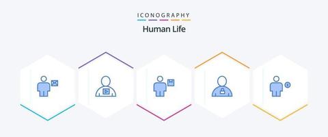 Human 25 Blue icon pack including human. avatar. playback. shipment. human vector