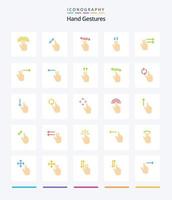 gestos manuales creativos 25 paquetes de iconos planos como los dedos. . toque. gesto. toque vector