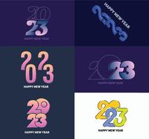 Big Set of 2023 Happy New Year logo text design 2023 number design template vector