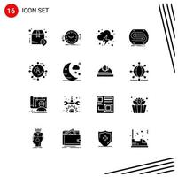 16 Creative Icons Modern Signs and Symbols of match concept counter business power Editable Vector Design Elements