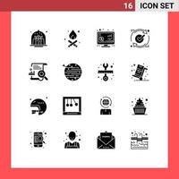 16 Thematic Vector Solid Glyphs and Editable Symbols of chart reload investment good ok Editable Vector Design Elements