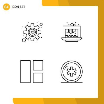 4 Line concept for Websites Mobile and Apps development collage process cafe image Editable Vector Design Elements
