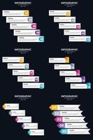 Vector 6 Infographics Pack Presentation slide template 5 Steps cycle diagrams and timelines