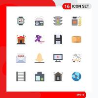 Universal Icon Symbols Group of 16 Modern Flat Colors of wood savings traffic money currency Editable Pack of Creative Vector Design Elements