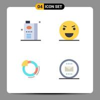 Set of 4 Modern UI Icons Symbols Signs for and scary fruit halloween circle Editable Vector Design Elements