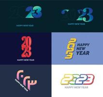 Big Set of 2023 Happy New Year logo text design 2023 number design template vector