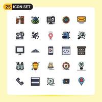 25 iconos creativos signos y símbolos modernos de estadísticas globo gestión global creativa elementos de diseño vectorial editables vector