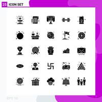 25 Creative Icons Modern Signs and Symbols of electric weight future gym dumbbell Editable Vector Design Elements