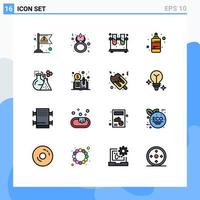 16 Creative Icons Modern Signs and Symbols of flask ink celebrate color tubes Editable Creative Vector Design Elements