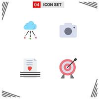 4 Creative Icons Modern Signs and Symbols of cloud invitation technology picture love Editable Vector Design Elements