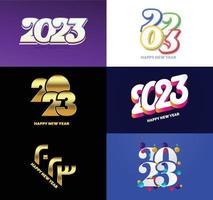 Big Set of 2023 Happy New Year logo text design 2023 number design template vector